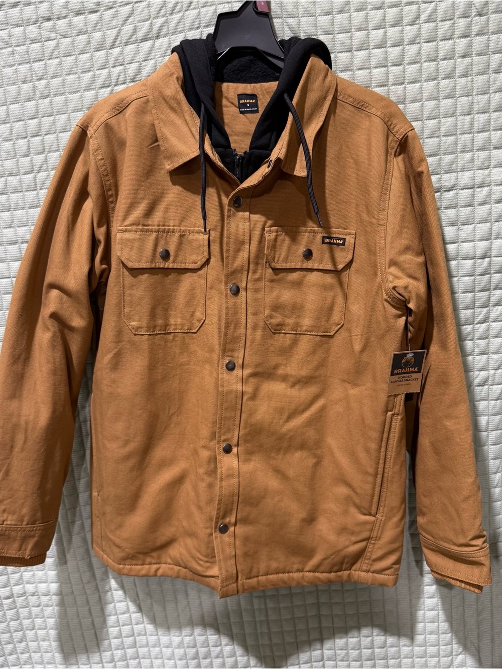 Brahma Brown Work Wear Insulated Hooded Shirt Jacket